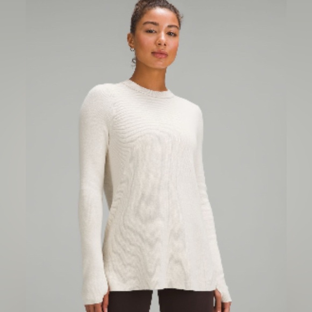 Lululemon Take It All In Cotton Sweater White Opal Sz S